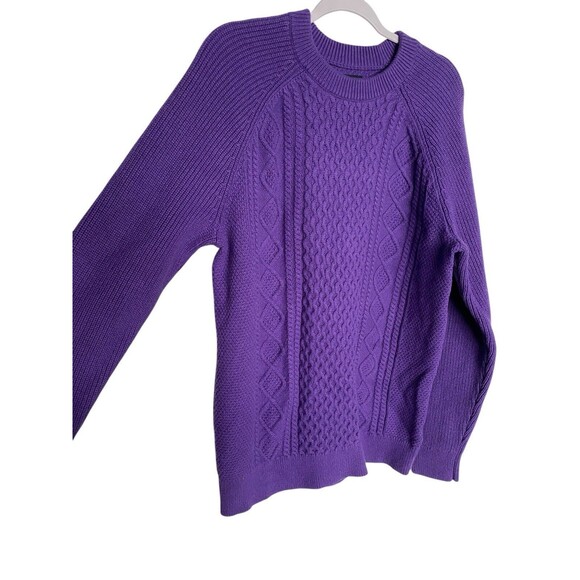 Gap Women's Purple Heavy Knit Aran Design Sweater - Picture 2 of 9
